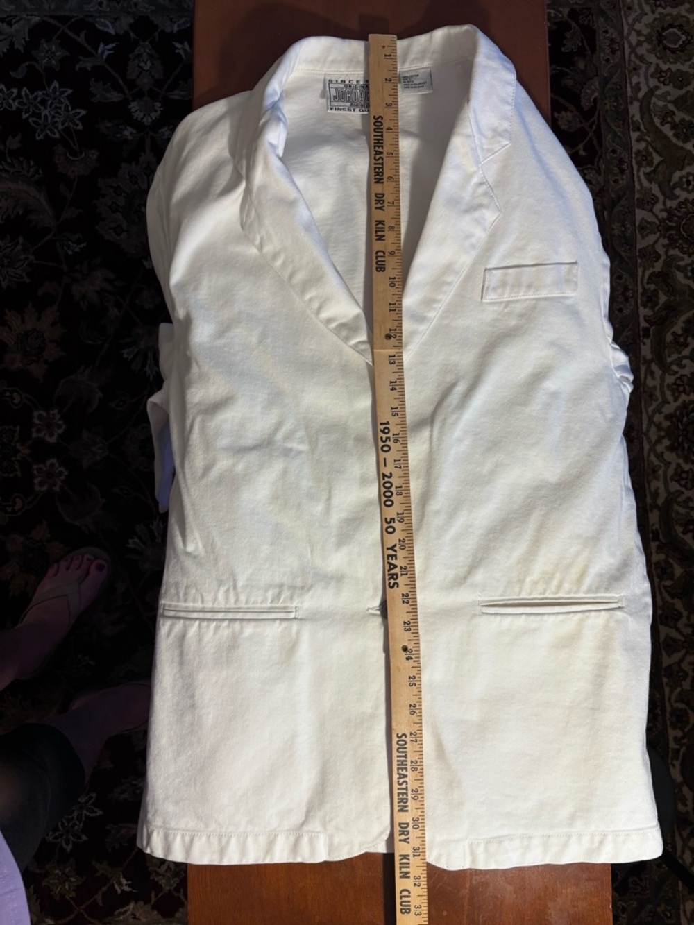 Vintage Womens 80s Jordache White Denim Blazer Jacket size Large ECU Retro - Picture 7 of 8